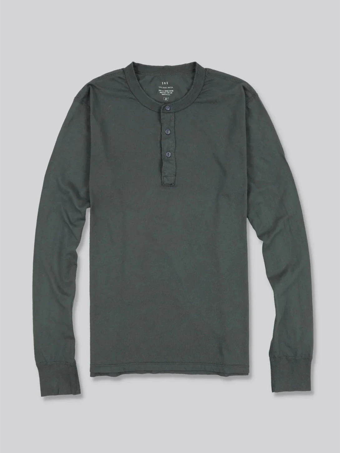 Long Sleeve Supima Jersey Henley - Petrol 6 Long Sleeve Supima Jersey Henley - Petrol - Image 4
