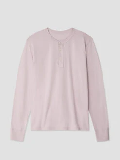 Long Sleeve Supima Jersey Henley - Lilac