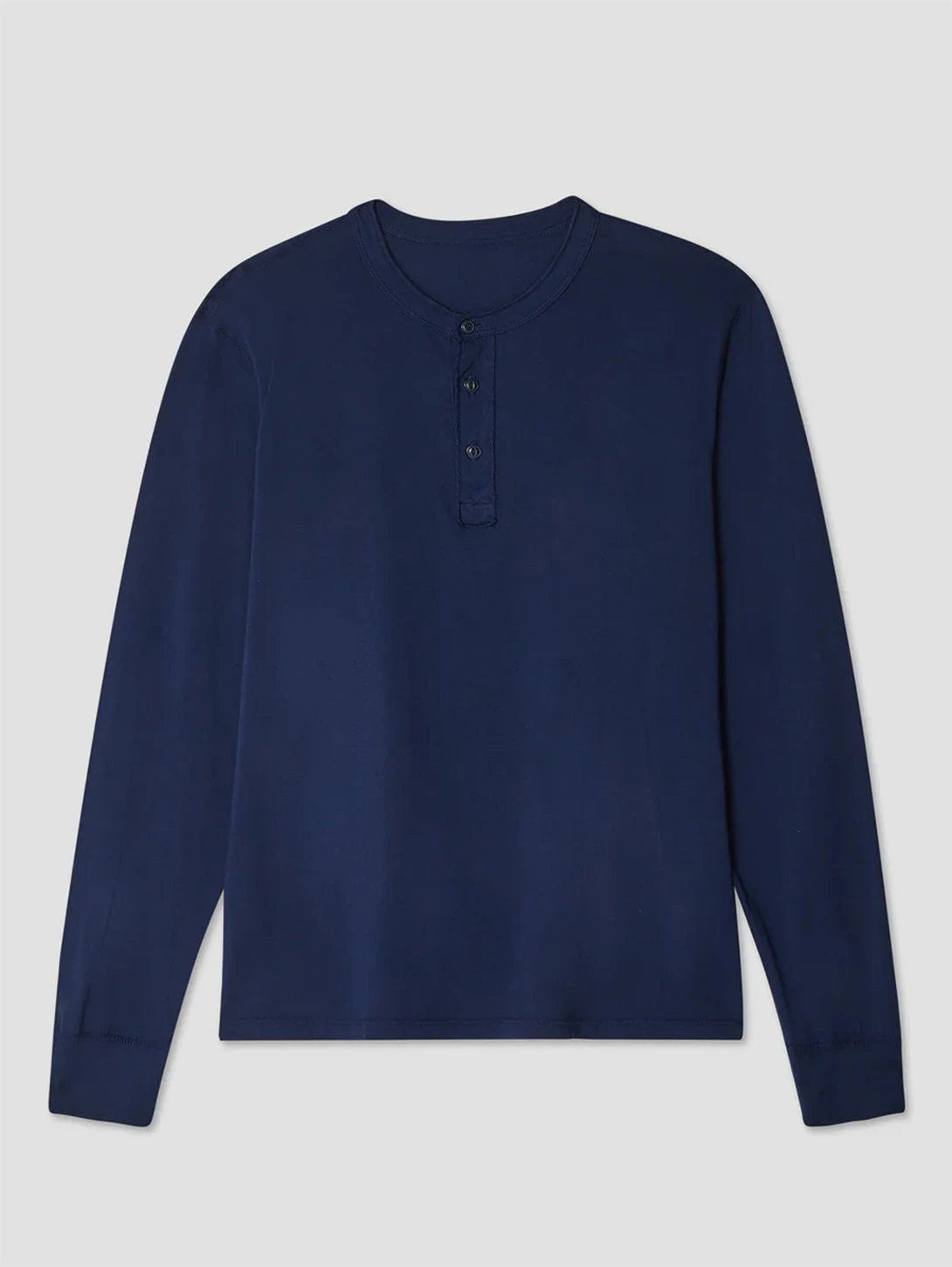 Long Sleeve Supima Jersey Henley - Deep Indigo 3 Long Sleeve Supima Jersey Henley - Deep Indigo