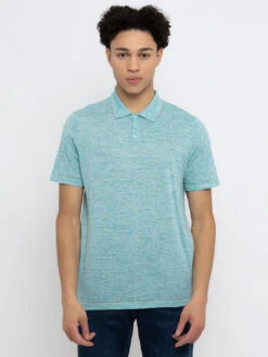 Short Sleeve Polo - Aqua Silver Sky