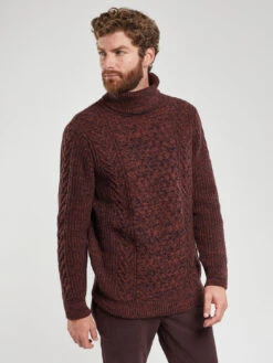 Armor-Lux Turtleneck Sweater - Deep Paprika Melange