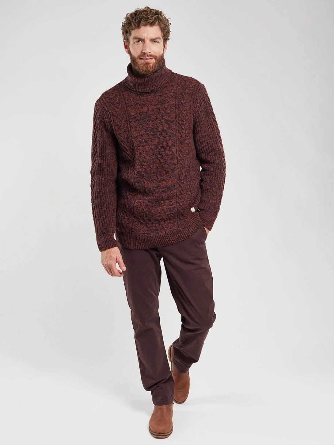 Armor-Lux Turtleneck Sweater - Deep Paprika Melange 4 Armor-Lux Turtleneck Sweater - Deep Paprika Melange - Image 2