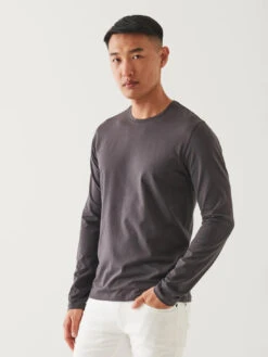 Long Sleeve Iconic Crew Tee - Battleship