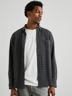 RAILS Berkeley Shirt - Black Charcoal Stripe