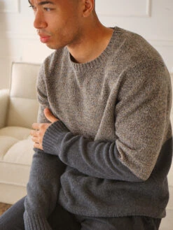Benson Riley Color Block Sweater - Brown Melange -Benson Shop BOU08BROWNMELC