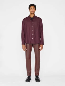 FRAME Washable Wool Shirt - Dark Burgundy 11 FRAME Washable Wool Shirt - Dark Burgundy -Benson Shop BUR 2