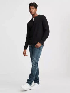 Rag & Bone Long Sleeve Classic Henley Top - Jet Black