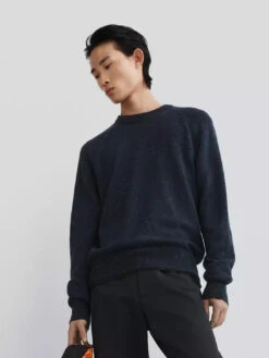 Rag & Bone Harlow Donegal Crew - Navy Multi -Benson Shop Donegal Harlow Wool Crew 462