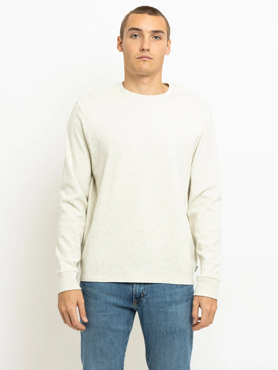 FRAME Long Sleeve Duofold Top - Oatmeal Heather 3 FRAME Long Sleeve Duofold Top - Oatmeal Heather