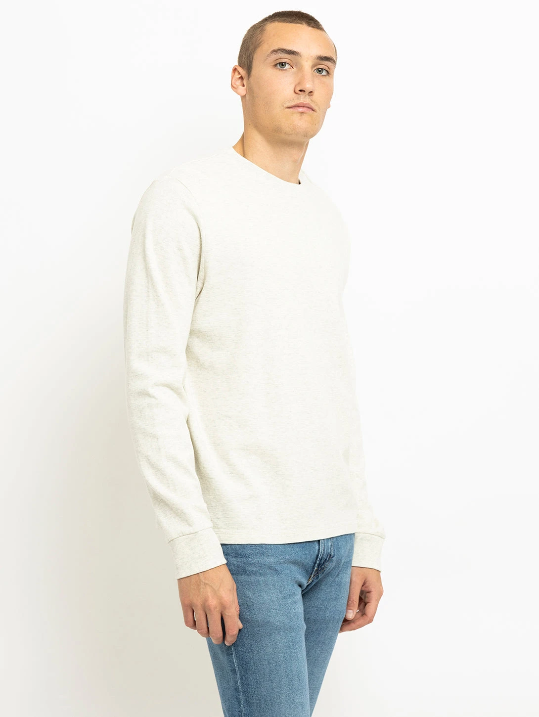 FRAME Long Sleeve Duofold Top - Oatmeal Heather 4 FRAME Long Sleeve Duofold Top - Oatmeal Heather - Image 2