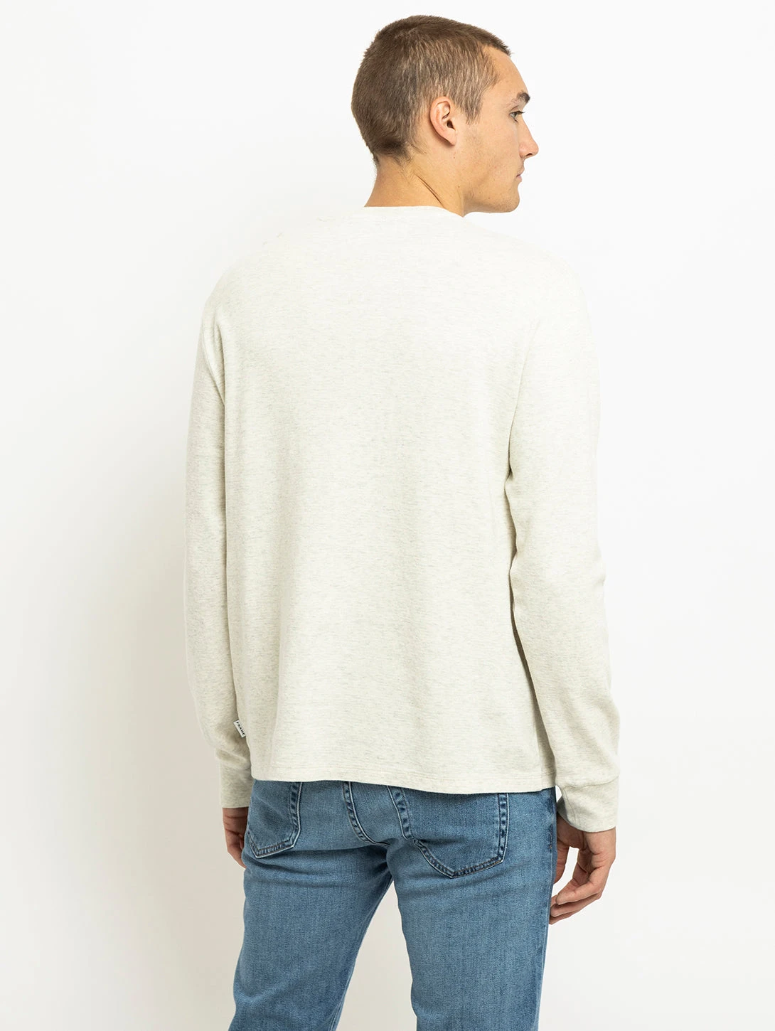 FRAME Long Sleeve Duofold Top - Oatmeal Heather 6 FRAME Long Sleeve Duofold Top - Oatmeal Heather - Image 4