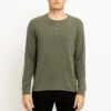 Velvet Faust Cosy Henley Top - Moss