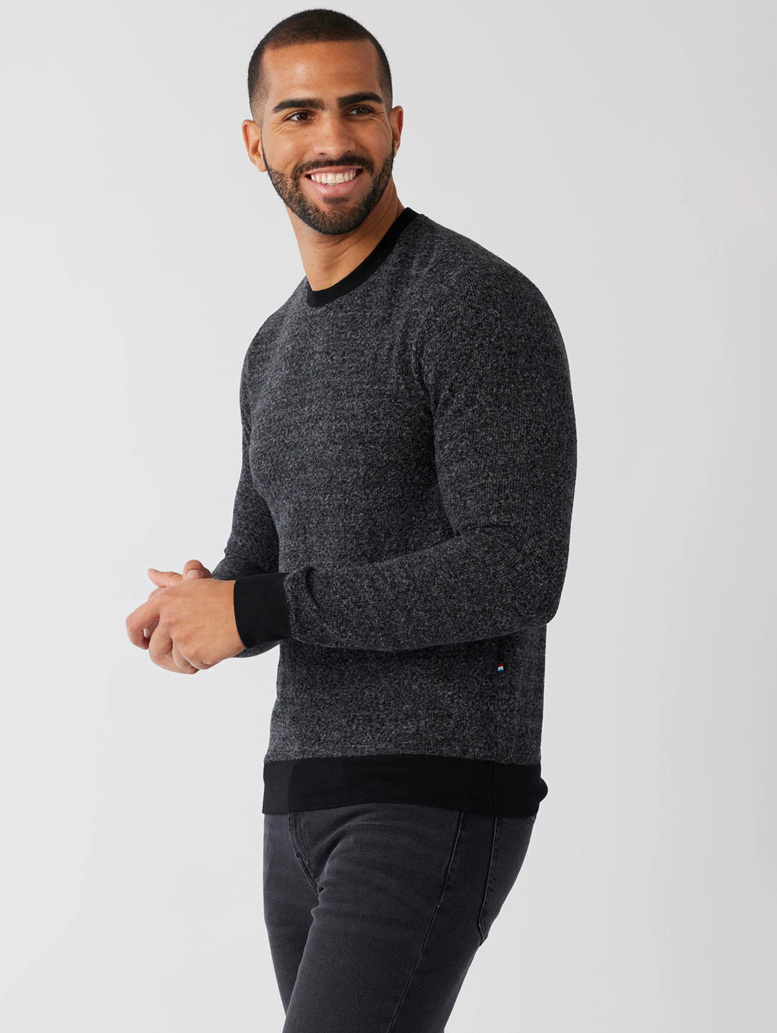 Brushed Boucle Top - Black 4 Brushed Boucle Top - Black - Image 2