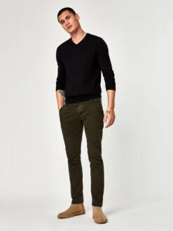 Mavi Johnny Twill Slim Pant - Dark Green