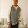Benson Jefferson Varsity Cardigan - Grey 2 Benson Jefferson Varsity Cardigan - Grey -Benson Shop JEFF05GREYA