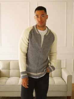 Benson Jefferson Varsity Cardigan - Grey
