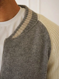 Benson Jefferson Varsity Cardigan - Grey -Benson Shop JEFF05GREYD