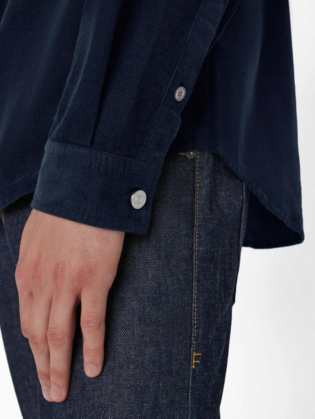 FRAME Double Pocket Micro Corduroy Shirt - Midnight Blue 8 FRAME Double Pocket Micro Corduroy Shirt - Midnight Blue - Image 6