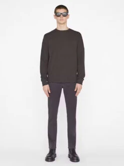 FRAME Duo Fold Long Sleeve Crew Top - Heather Espresso 12 FRAME Duo Fold Long Sleeve Crew Top - Heather Espresso -Benson Shop LMTS0454 HEATHERESPRESSO 0443