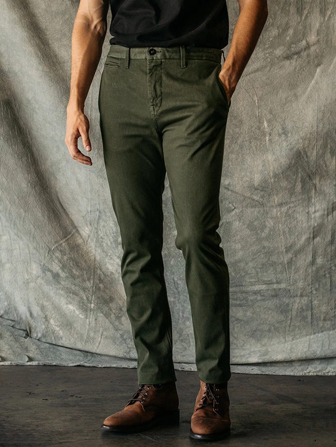The Axe Denit Chino Pant - Military Green 3 The Axe Denit Chino Pant - Military Green