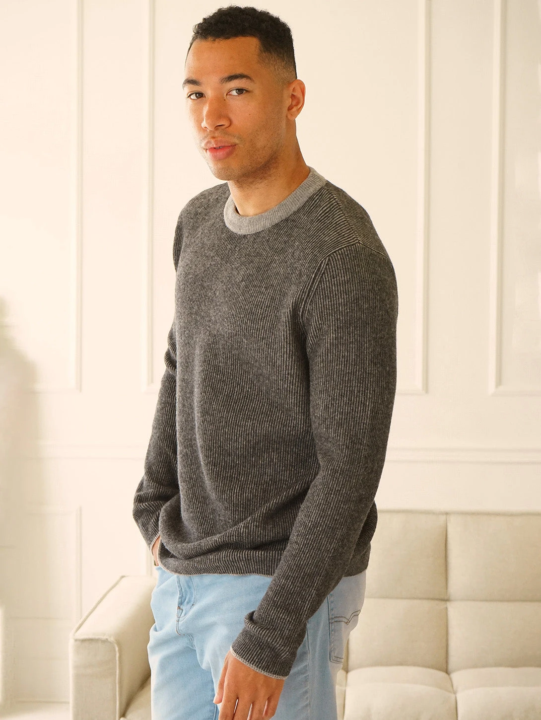 Benson Stanley Crewneck Sweater - Grey 4 Benson Stanley Crewneck Sweater - Grey - Image 2