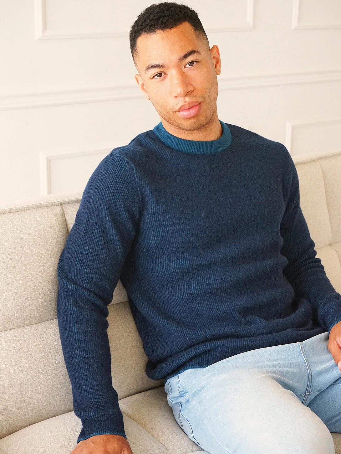 Benson Stanley Crewneck Sweater - Navy Teal 3 Benson Stanley Crewneck Sweater - Navy Teal