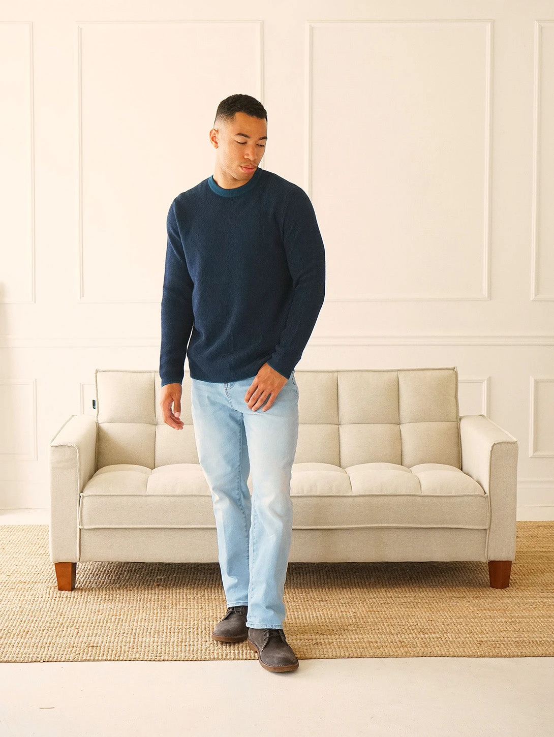 Benson Stanley Crewneck Sweater - Navy Teal 4 Benson Stanley Crewneck Sweater - Navy Teal - Image 2