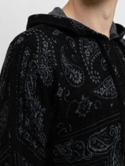 Bandana Print Hoodie - Grey Black 12 Bandana Print Hoodie - Grey Black -Benson Shop OTRMENECM 3287