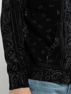 Bandana Print Hoodie - Grey Black 13 Bandana Print Hoodie - Grey Black -Benson Shop OTRMENECM 3288