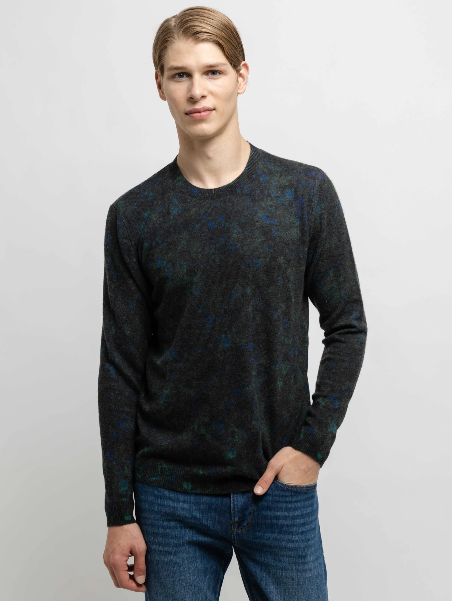 Splatter Print Sweater - Navy Combo 3 Splatter Print Sweater - Navy Combo