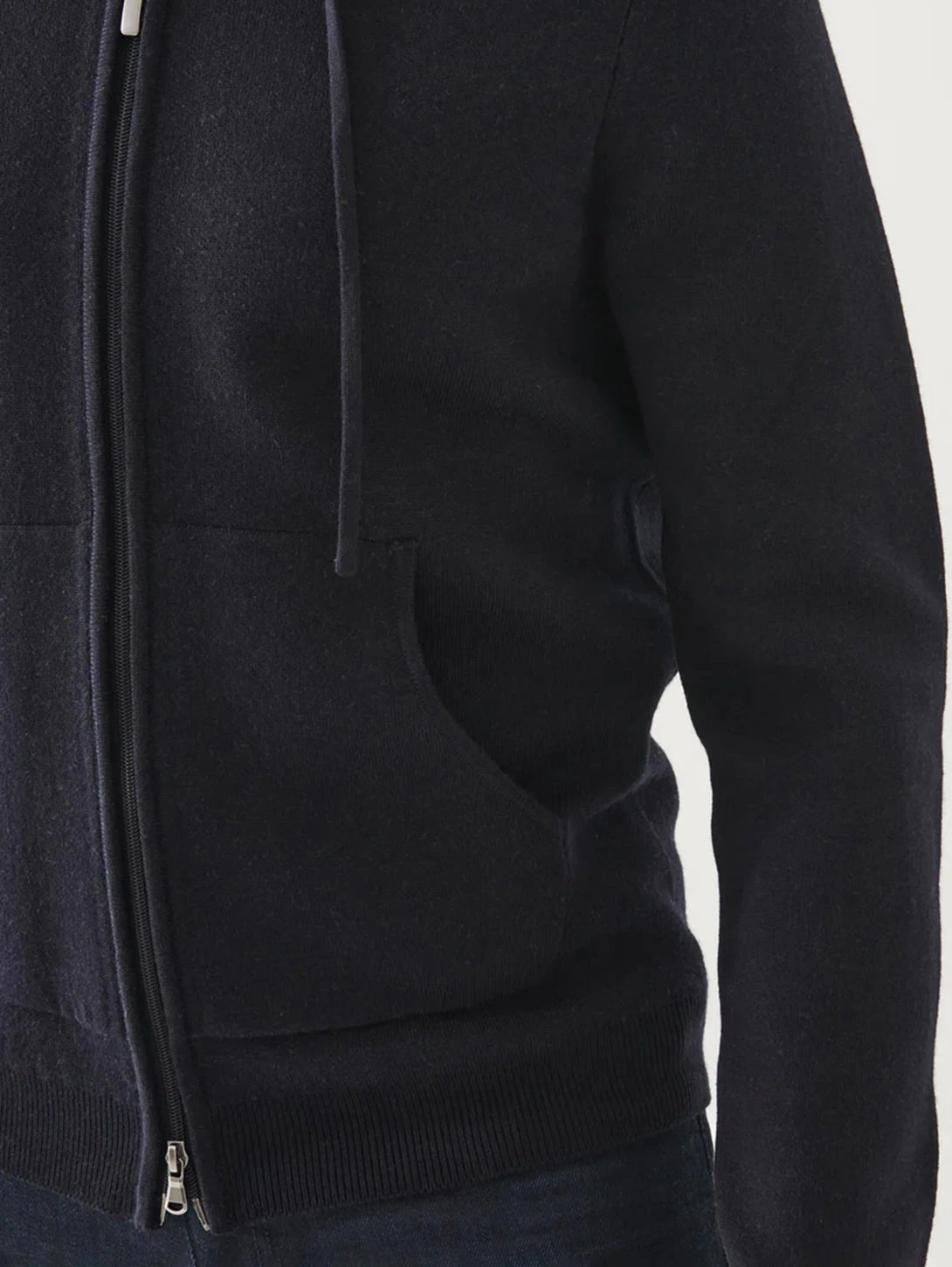 Full Zip Double Face Hoodie - Dark Navy 7 Full Zip Double Face Hoodie - Dark Navy - Image 5