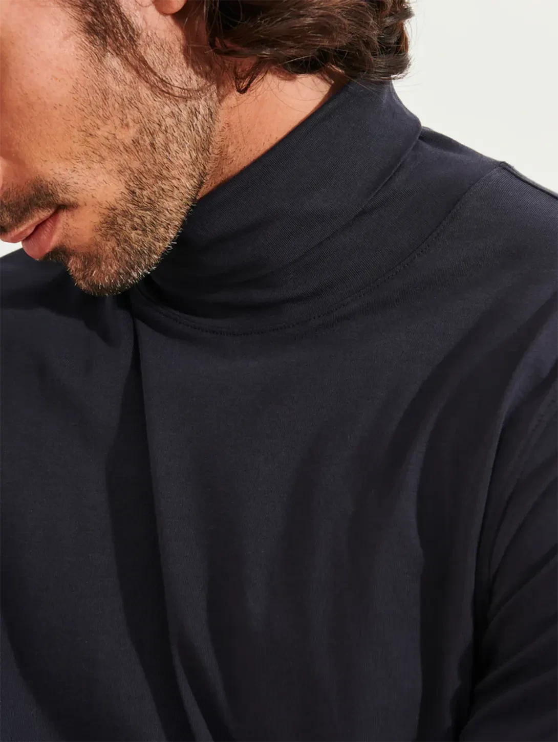 Pima Turtleneck Top - Midnight 7 Pima Turtleneck Top - Midnight - Image 5