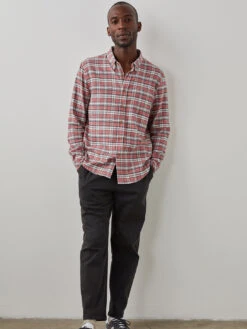 RAILS Reid Shirt - Scarlet Charcoal White -Benson Shop REID SCARLETCHARCOALWHITE 3
