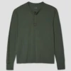 Long Sleeve Jersey Henley - Basil 2 Long Sleeve Jersey Henley - Basil -Benson Shop SK010 SJ BASIL