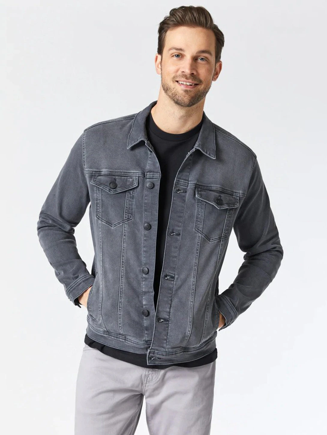 Mavi Drake Denim Jacket - Light Grey Athletic 4 Mavi Drake Denim Jacket - Light Grey Athletic - Image 2
