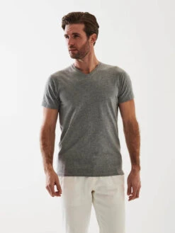 Iconic Pima Stretch V-Neck T-Shirt -Benson Shop ezgif.com gif maker 15 55136949 3de2 40f9 b40c 59703e628e5d