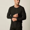 Velvet Kai Long Sleeve Slub Crew T-Shirt- Black