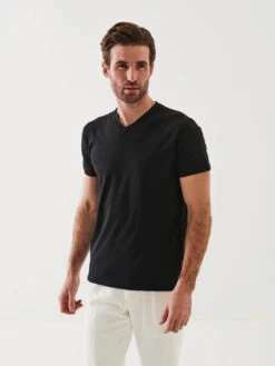 Iconic Pima Stretch V-Neck T-Shirt -Benson Shop ezgif.com gif maker 8 e887ab2b b1d2 48d0 80b4 203b7fb3c656