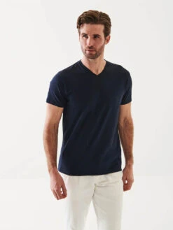 Iconic Pima Stretch V-Neck T-Shirt -Benson Shop ezgif.com gif maker 9 10608084 6682 45b6 86b6 49cffda8bac8