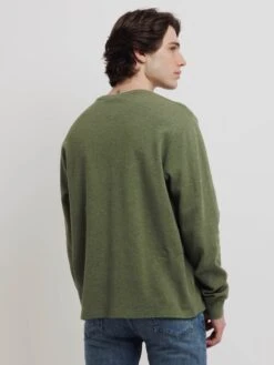 FRAME Duo Fold Long Sleeve Top - Heathered Desert Sage -Benson Shop menecommt 22