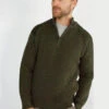 Foxton Zip Neck Sweater - Olive