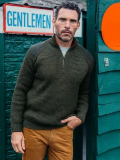 Foxton Zip Neck Sweater - Olive 11 Foxton Zip Neck Sweater - Olive -Benson Shop recCDBBmzbiGnUqKG 4