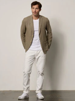 Velvet Joshua Linen Blazer - Olive -Benson Shop woven linen joshua02 olive 005