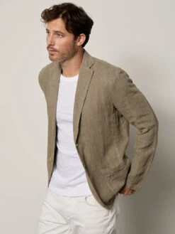 Velvet Joshua Linen Blazer - Olive -Benson Shop woven linen joshua02 olive 017