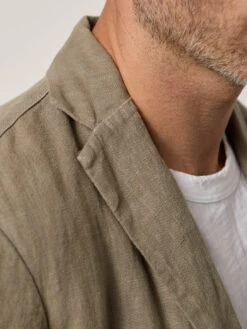 Velvet Joshua Linen Blazer - Olive -Benson Shop woven linen joshua02 olive 027