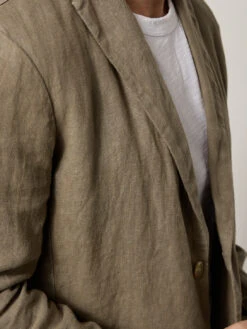 Velvet Joshua Linen Blazer - Olive -Benson Shop woven linen joshua02 olive 028